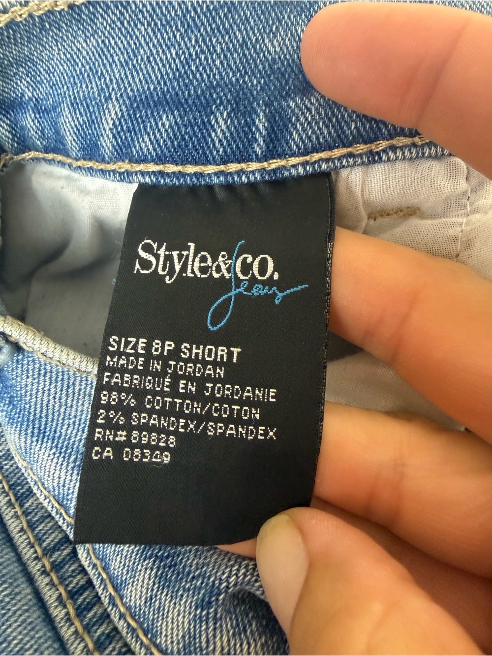 Upcycled Style & Co Ankle Jeans Floral Tapestry Embroidery size 8P - Picture 6 of 7